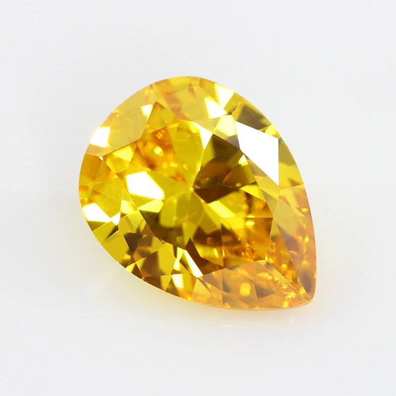 Pear Shape Cubic Zirconia Loose Stones — Brilliant Cut Synthetic Gems for Jewelry Making