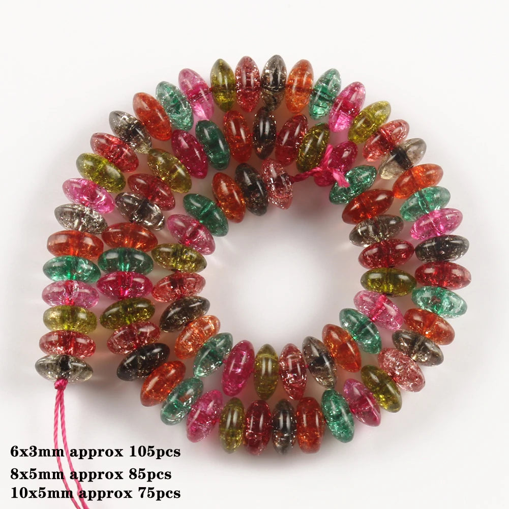 White Cracked Crystal Beads — Round Loose Spacer Beads for DIY Jewelry