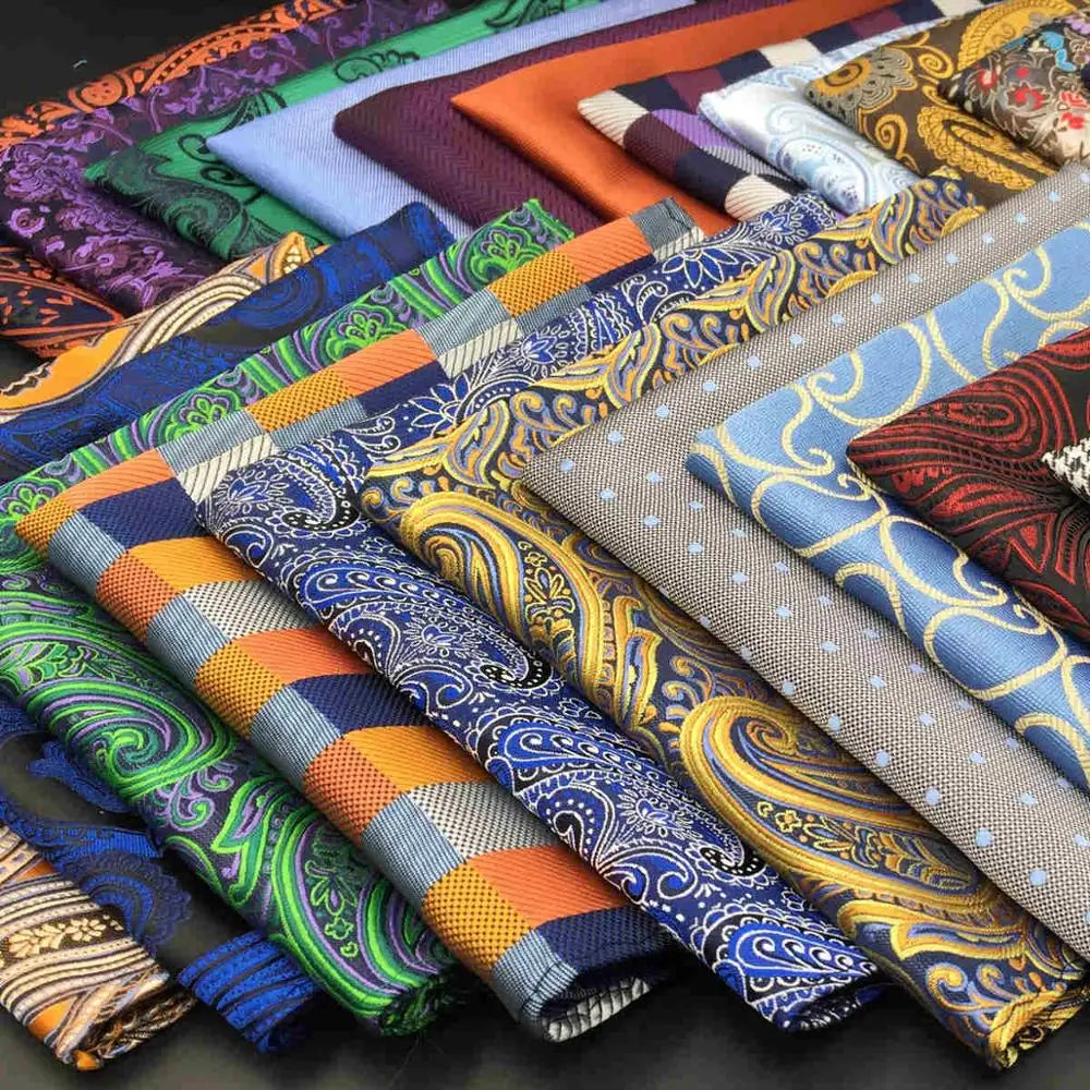 shlax&wing Men's Paisley Pocket Square — Elegant Microfiber Handkerchief for Suits