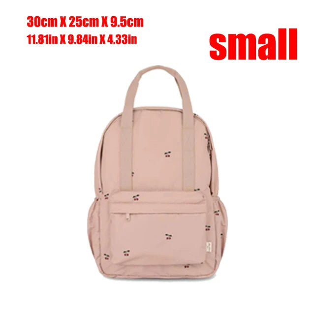 Floral Print Kids Backpack — Lightweight Schoolbag with Detachable Pad