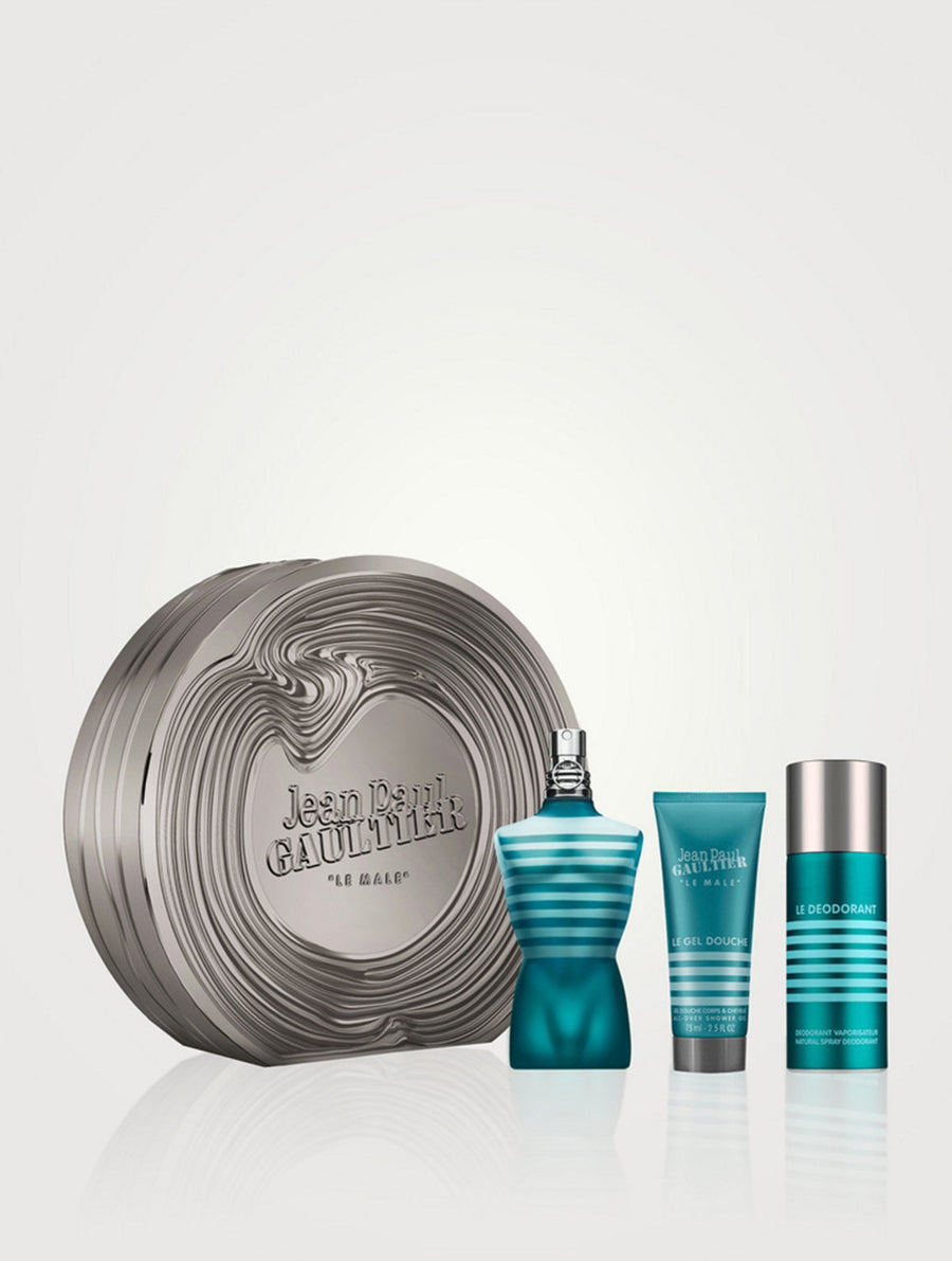 Le Male 3 pcs Set: 4.2 Eau de Toilette Spray + 2.5 Shower Gel + 5.1 Deodorant Spray by Jean Paul Gaultier for Men