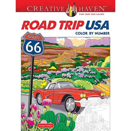 Creative Haven Road Trip USA Color by Number