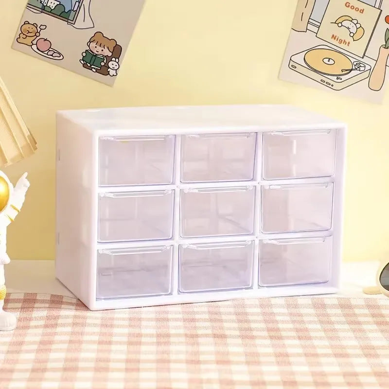 Clear Plastic Desk Organizer — Multi-Section Storage with Mini Drawers