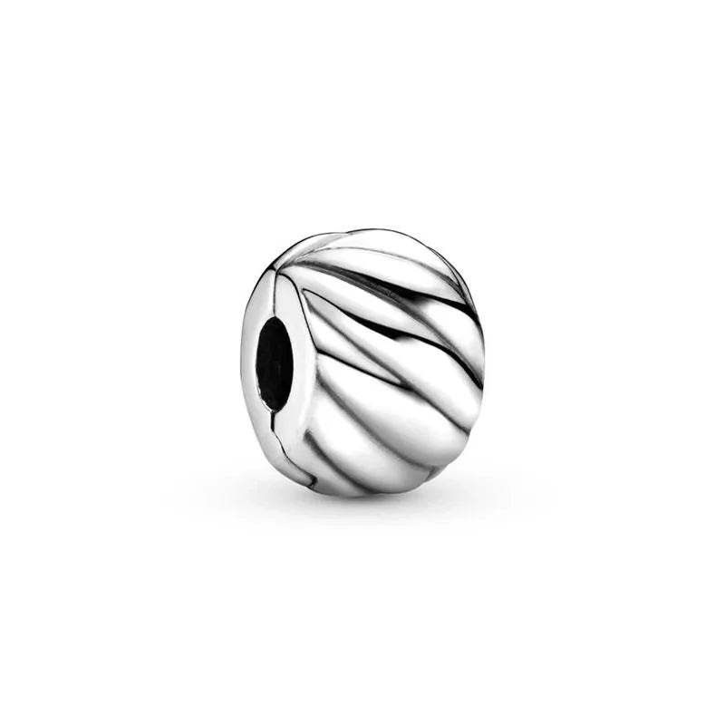 Potdemiel Rose Gold Glass Bead Pendant — 925 Silver Zircon Jewelry Component