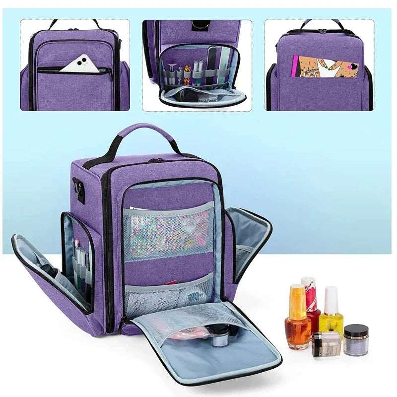 VECENT Nail Polish Organizer Case — Large Capacity Storage for Nail Art Accessories