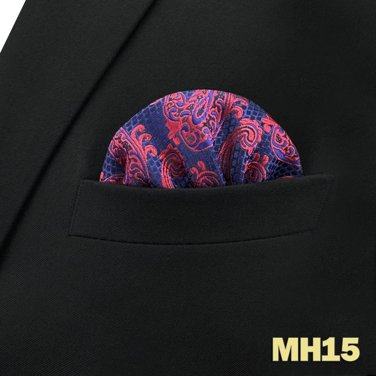 shlax&wing Men's Paisley Pocket Square — Elegant Microfiber Handkerchief for Suits