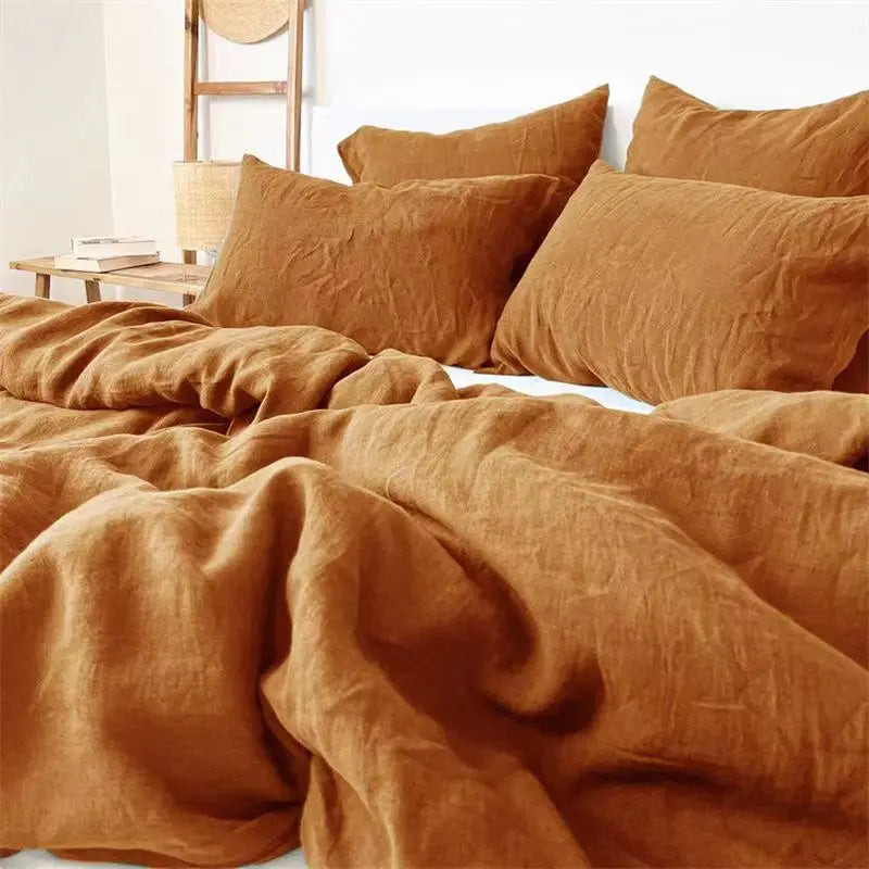 Pure Linen Bed Sheet Set — Breathable 4-Piece Flax Bedding Collection