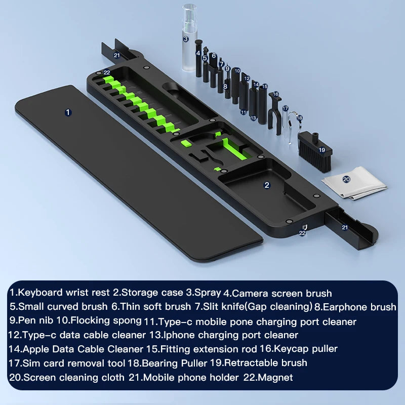 22-in-1 Digital Cleaning Kit — Multi-Purpose Tech Maintenance Set
