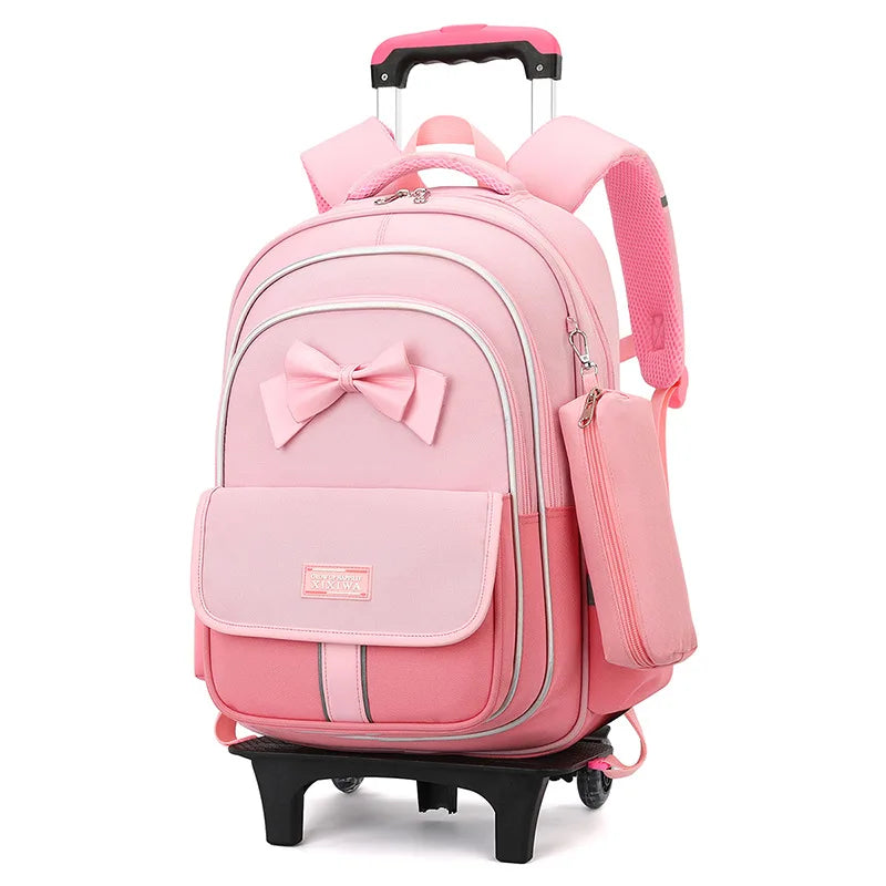 Kids Rolling Backpack Set — 3-Piece Trolley School Bag with Shoulder Bag