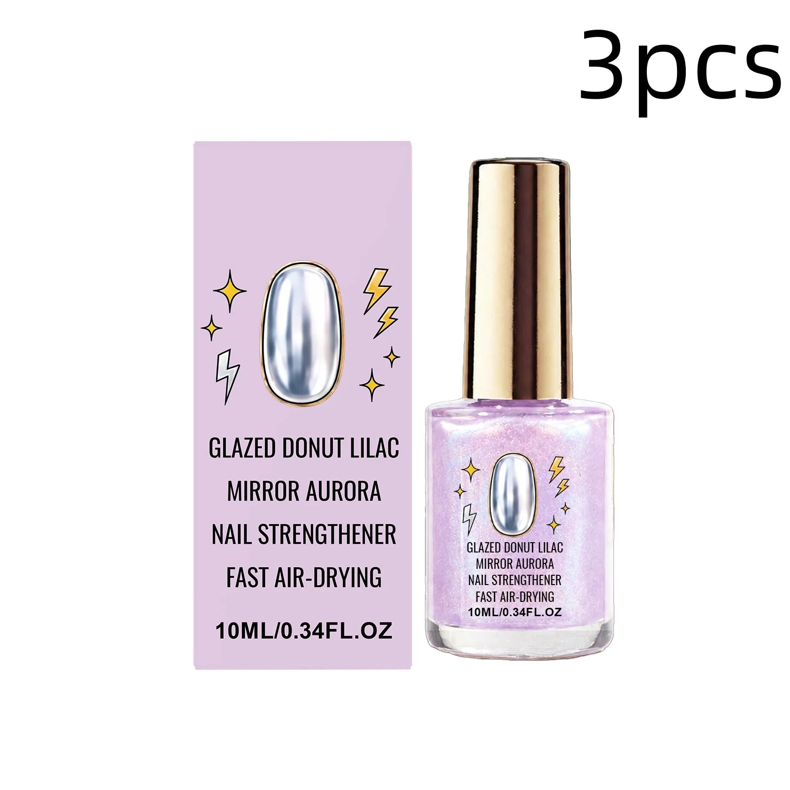 Lilac Aurora Mirror Nail Polish — Quick Drying Glossy Manicure, 10ml
