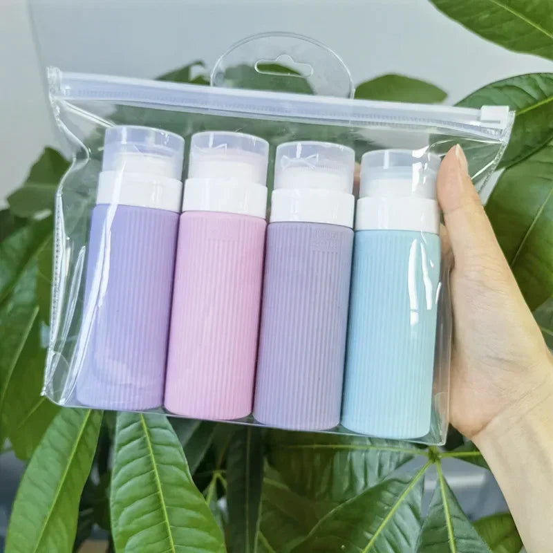 Silicone Travel Bottle Set — Leak Proof Refillable Containers, 4-Piece Set