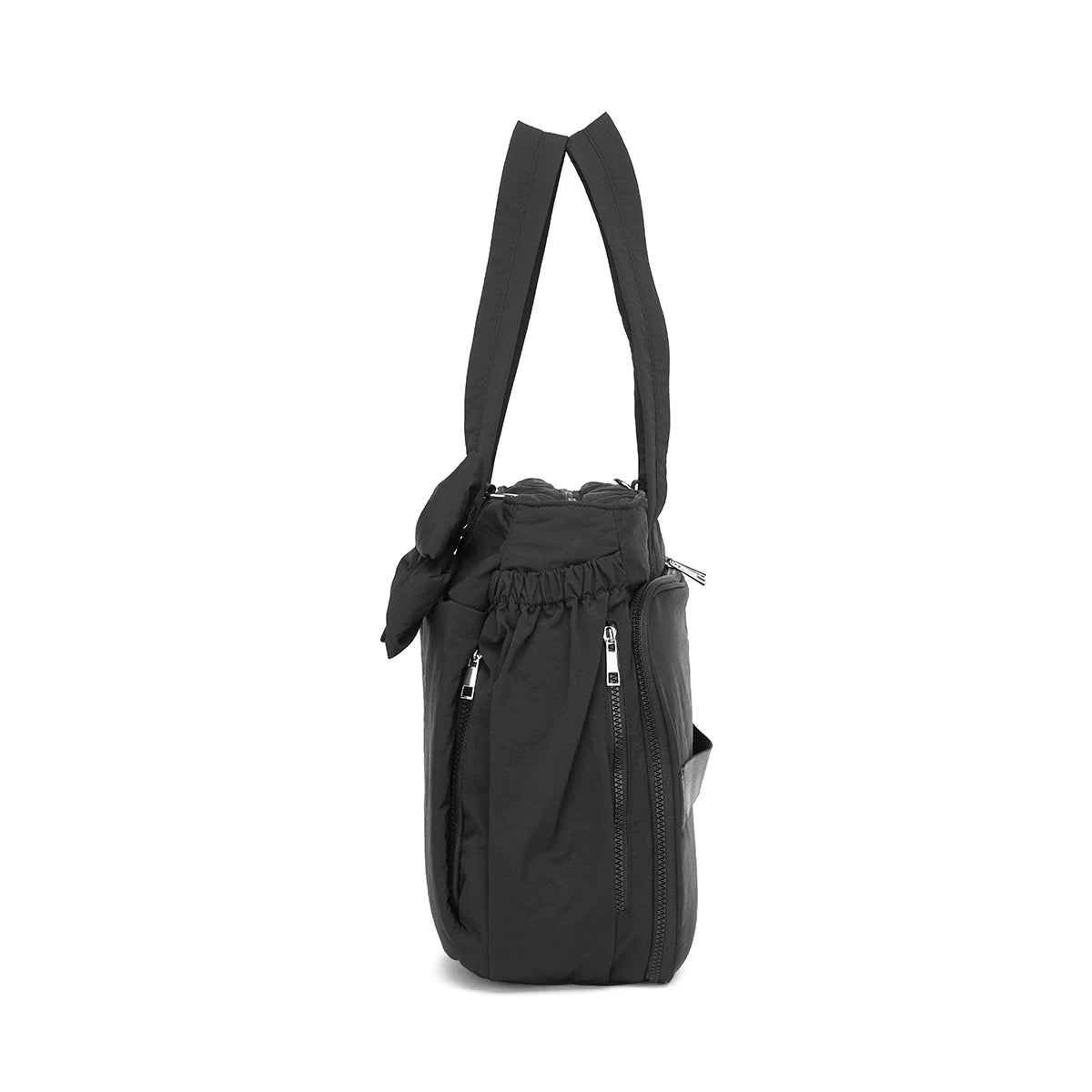 Padded Multi-Compartment Tote Bag — Water-Resistant Laptop Handbag with Bow