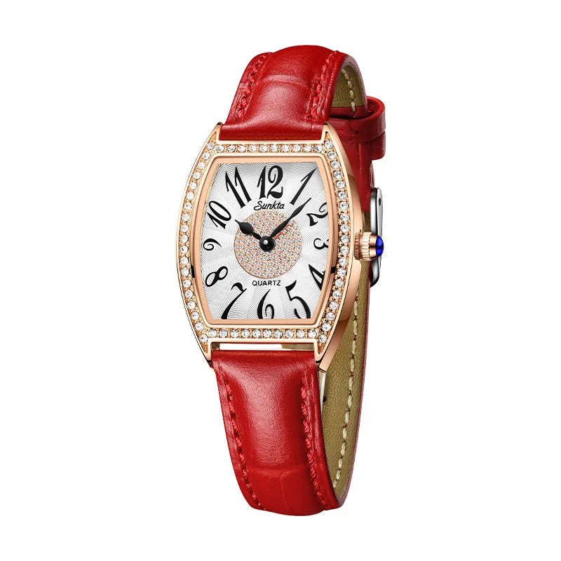 LIGE Luxury Rotating Quartz Watch — Sparkling Crystal Women's Fashion Accessory
