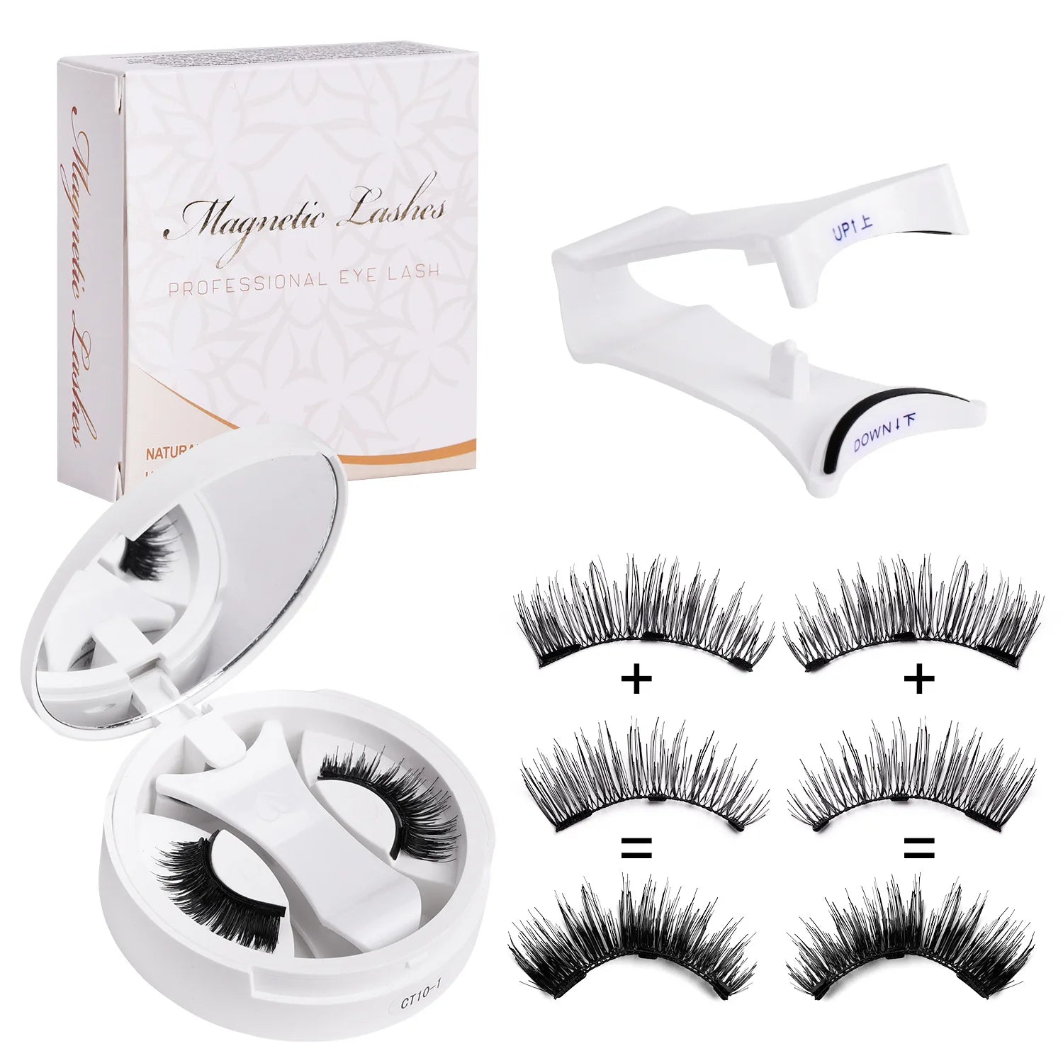 Goodobe Magnetic Eyelash Extension Set — Natural Long Strip Lashes with Tweezers