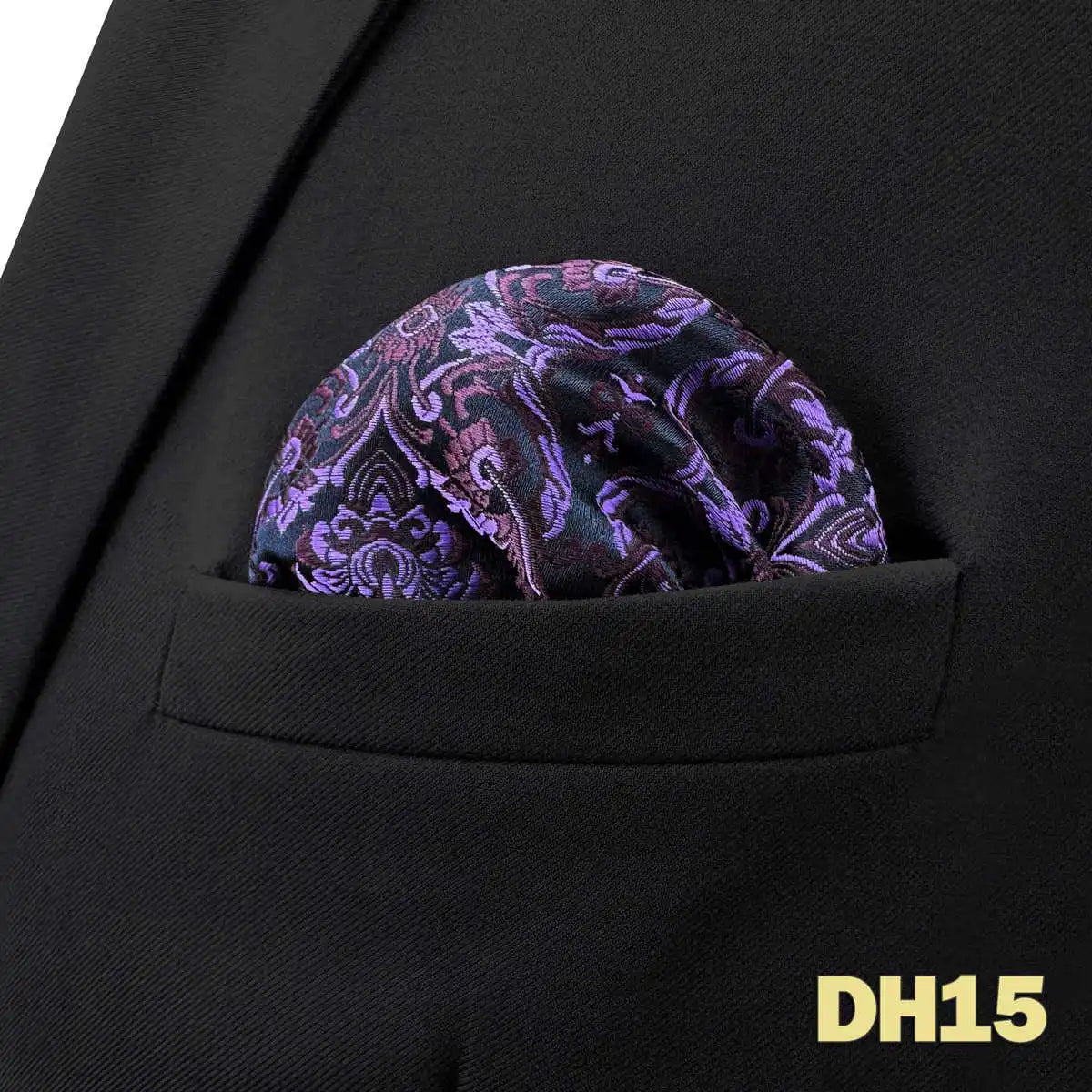shlax&wing Men's Paisley Pocket Square — Elegant Microfiber Handkerchief for Suits