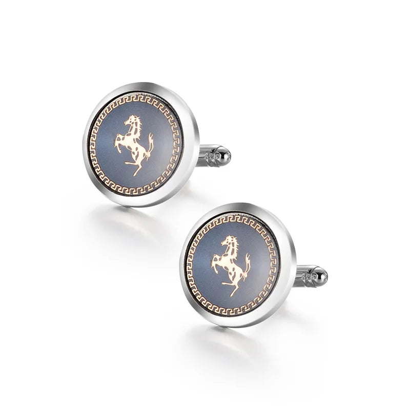 UJOY Luxury Copper Cufflinks — Elegant Round and Square Men's Jewelry Set