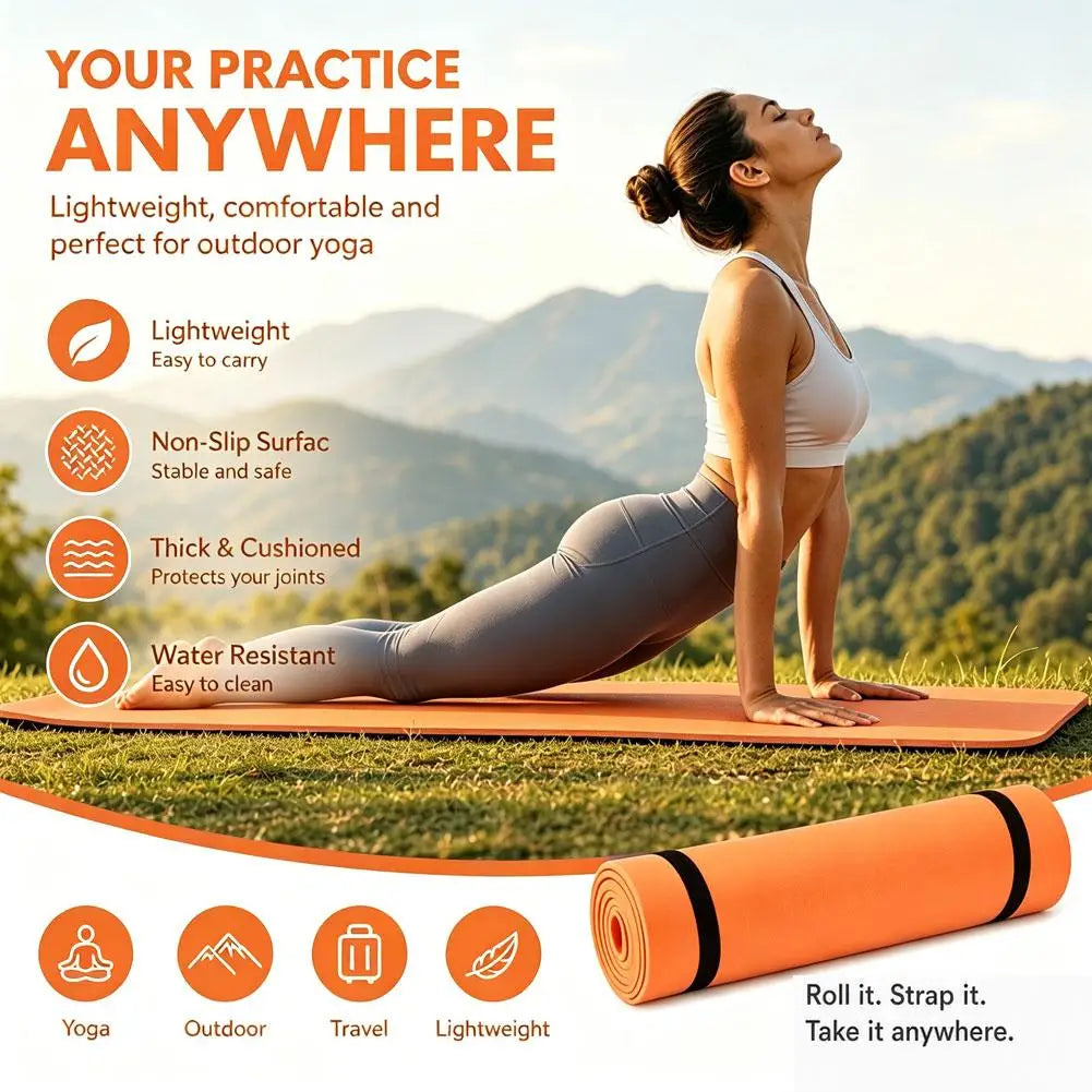 Non-Slip Yoga Exercise Mat — Foldable EVA Foam Pad for Pilates & Fitness