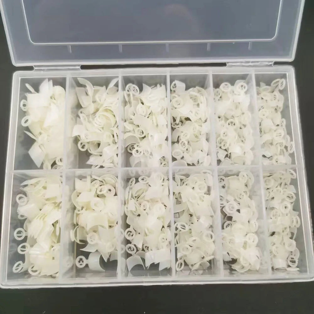 felaxuu Natural French Short Square Nail Tips — 600PCS Acrylic Half Cover Set