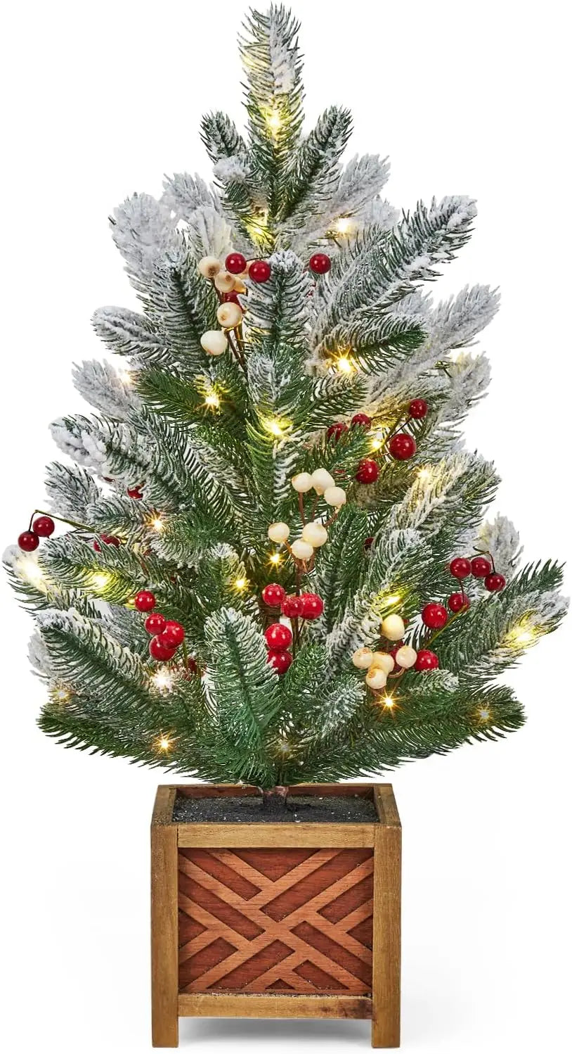 Garvee 24-Inch LED Christmas Tree — Pre-Lit Tabletop Decor with 8 Lighting Modes