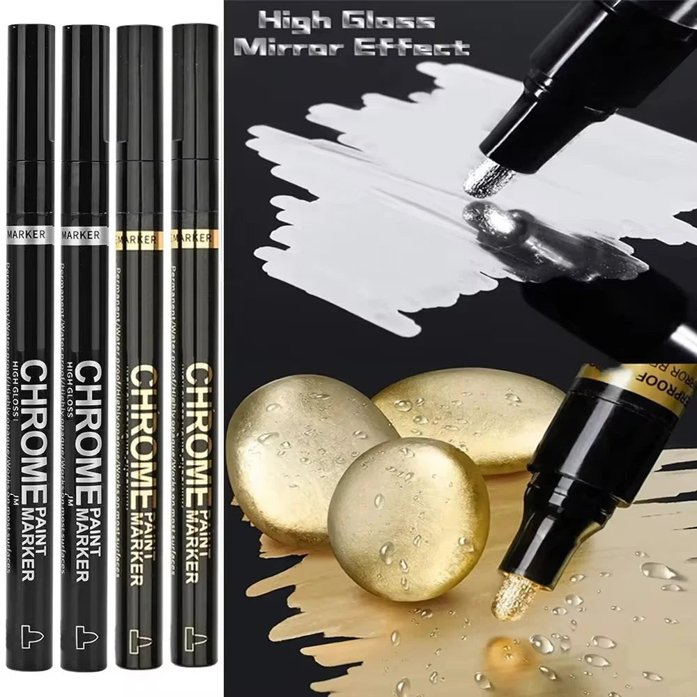 Mirror Marker Pens — High Gloss Reflective Paint for DIY Crafts