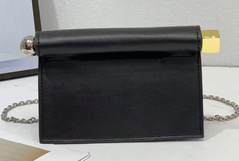 VM FASHION KISS Rolled-Edge Clutch Bag — Versatile Chain Crossbody Purse