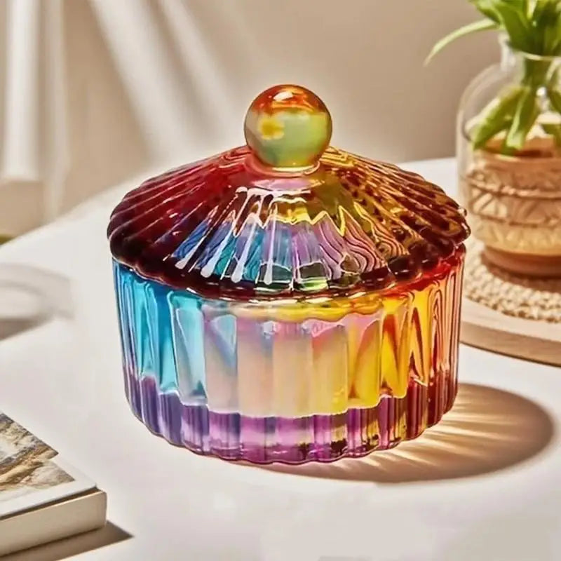 Crystal Glass Dappen Dish with Lid — Professional Nail Art Mixing Cup