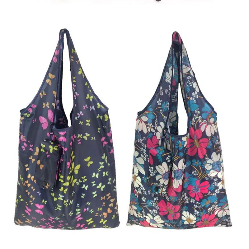 Foldable Reusable Shopping Bag — Portable Nylon Grocery Tote