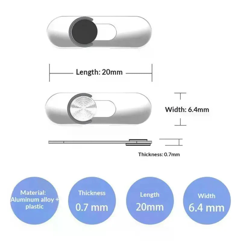 Ultra-Thin Webcam Privacy Cover — Sliding Camera Protector for Laptops and Smartphones