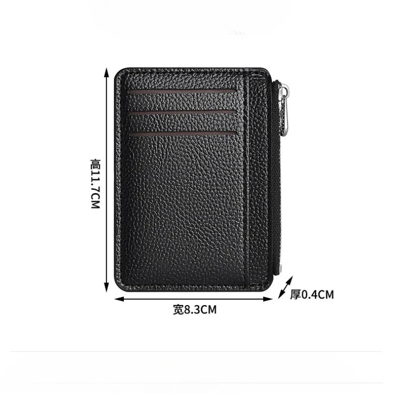 eTya Slim Leather Wallet — Multi-Slot Card Holder with Coin Pocket