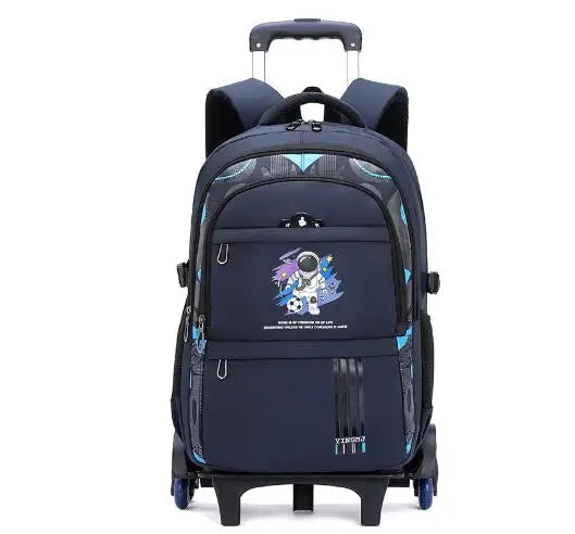 Kids Rolling School Backpack — Waterproof Wheeled Trolley Bag