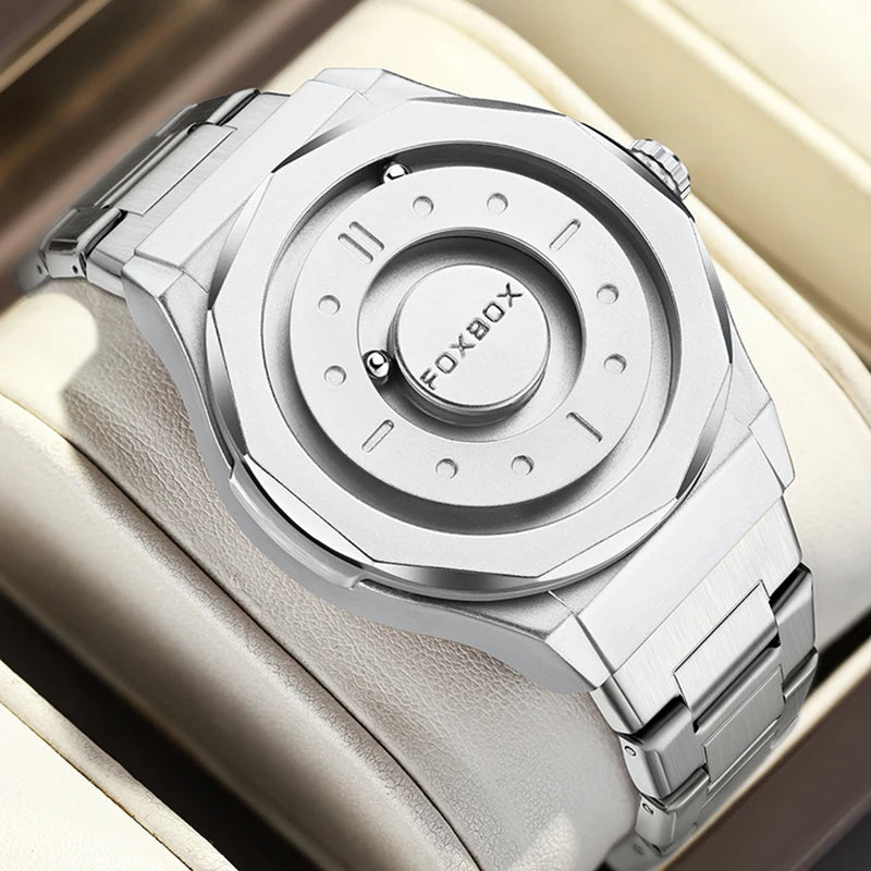 foxbox Magnetic Levitation Men's Watch — Luxury Quartz Wristwatch with Unique Pointer