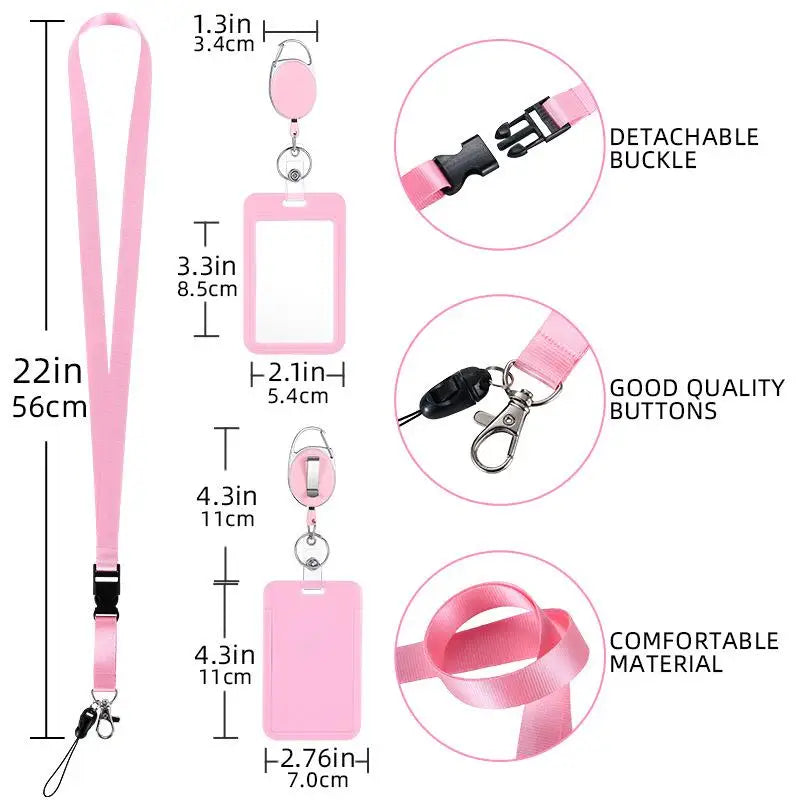 ZTBBAO Retractable Badge Holder — Durable ID Card Sleeve with Lanyard