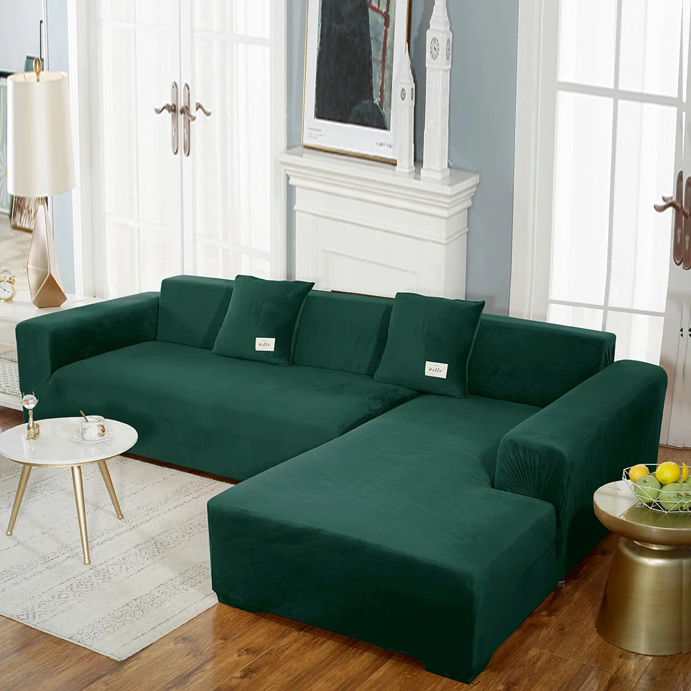 airldianer Velvet Sofa Cover — Luxury Elastic Slipcover for L-Shaped & Sectional Sofas