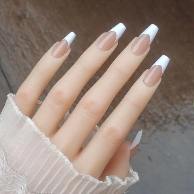 French Ballet Press On Nails — Elegant Ombre Full Cover Manicure, 30 Pieces