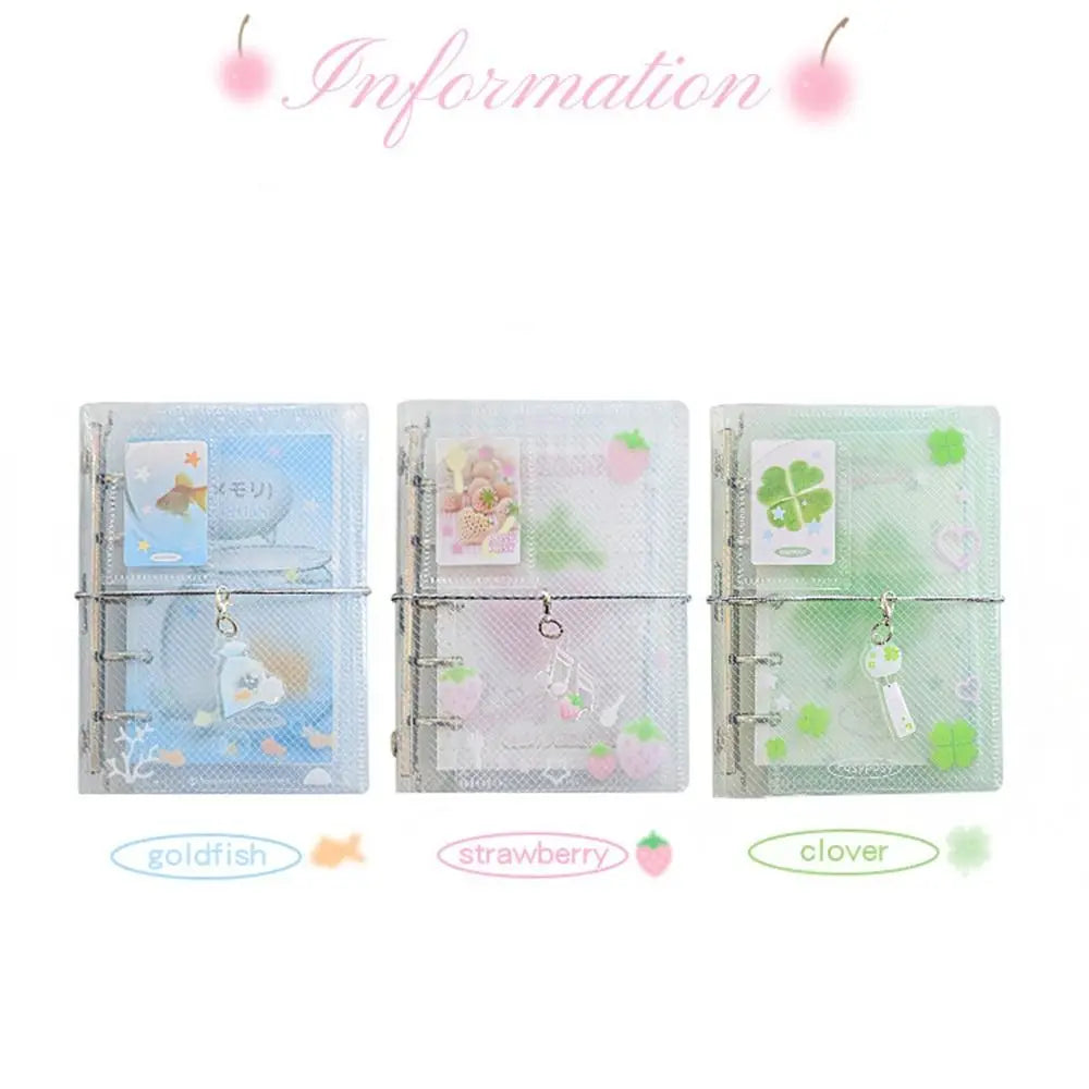 Cartoon Loose-Leaf Mini Notebook — Portable Twill Binder Journal