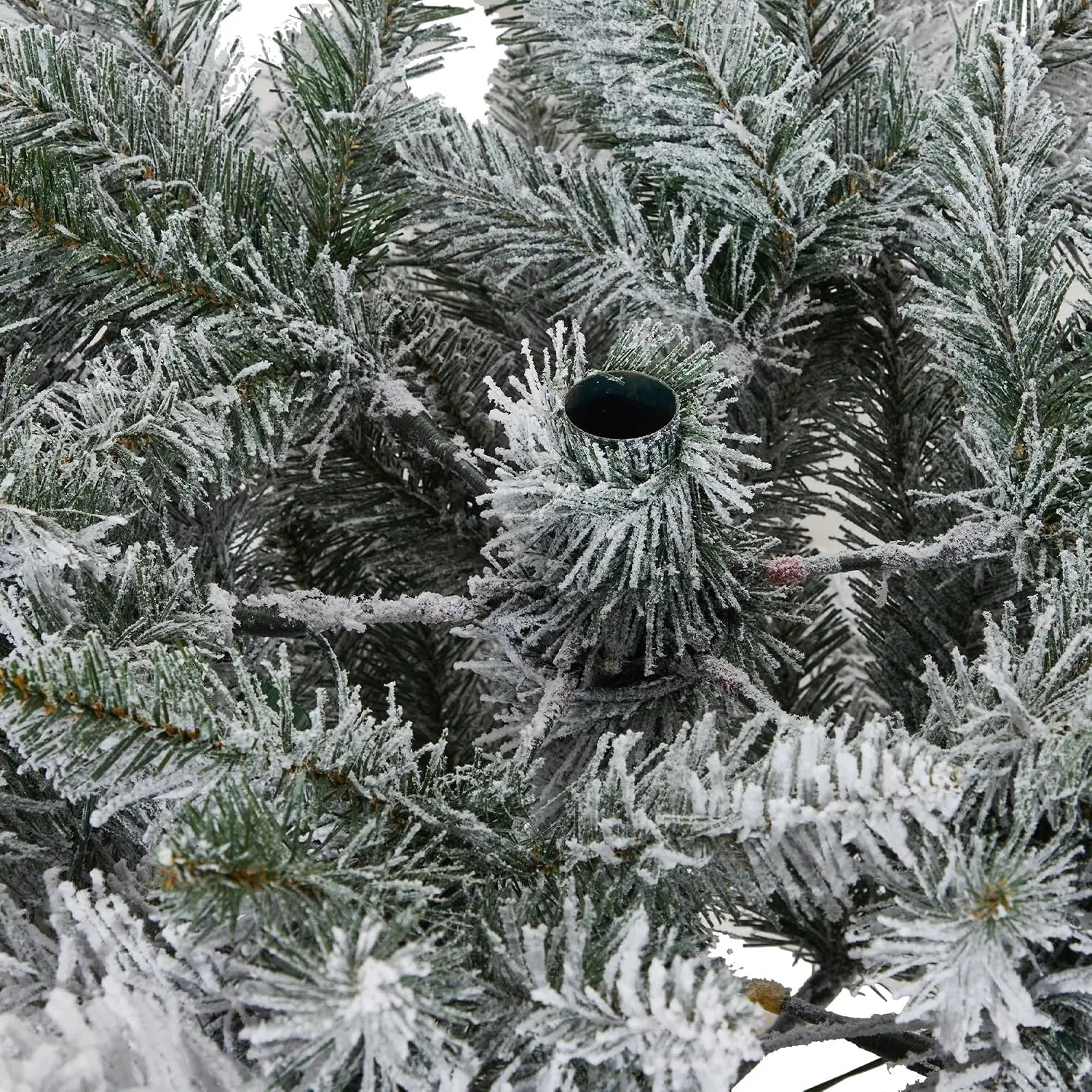 7.5 ft Pre-Lit Pencil Christmas Tree — Realistic Frosted Design with LED Lights