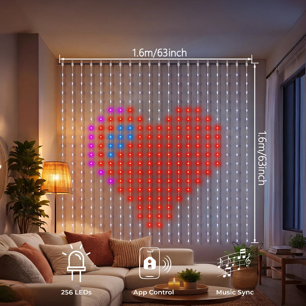MIMIRGB Smart LED Curtain Lights — RGB Color Changing App Controlled Decor