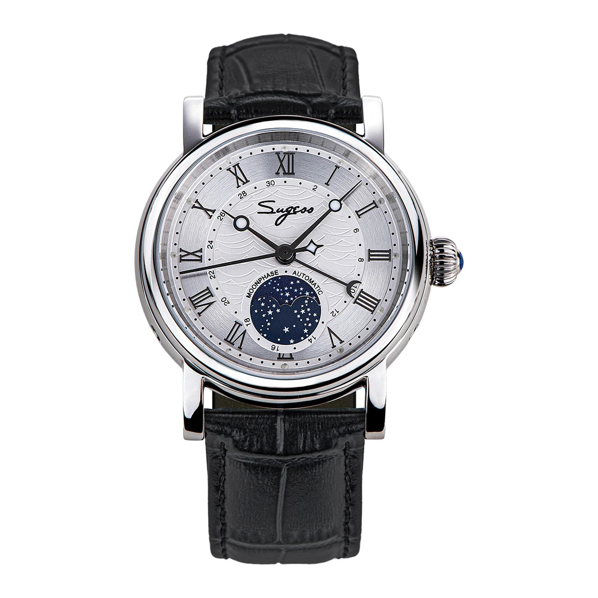 SUGESS Automatic Mechanical Moonphase Watch — Elegant Business Timepiece