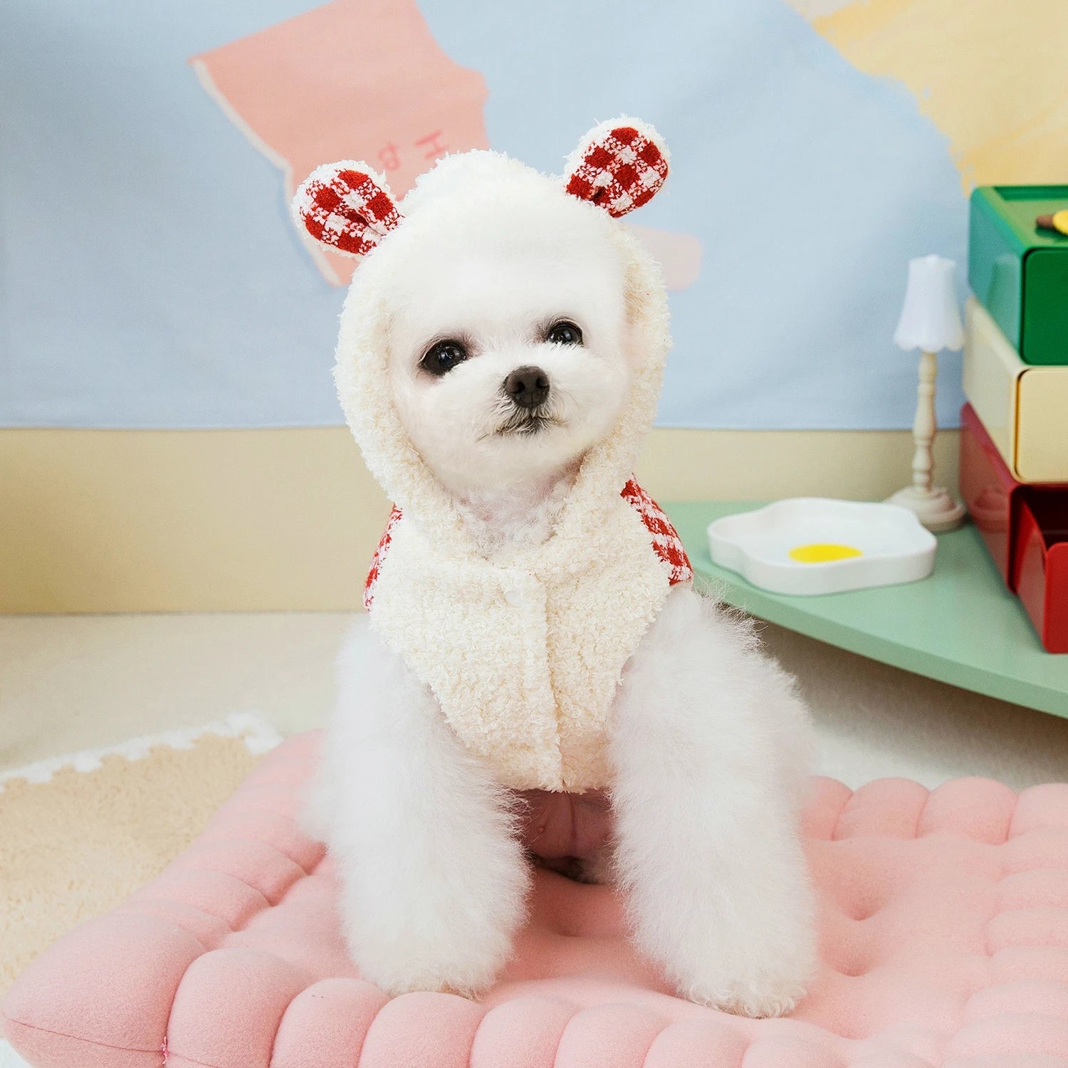 Plaid Dog Jacket and Dress Set — Stylish Autumn/Winter Pet Outfits