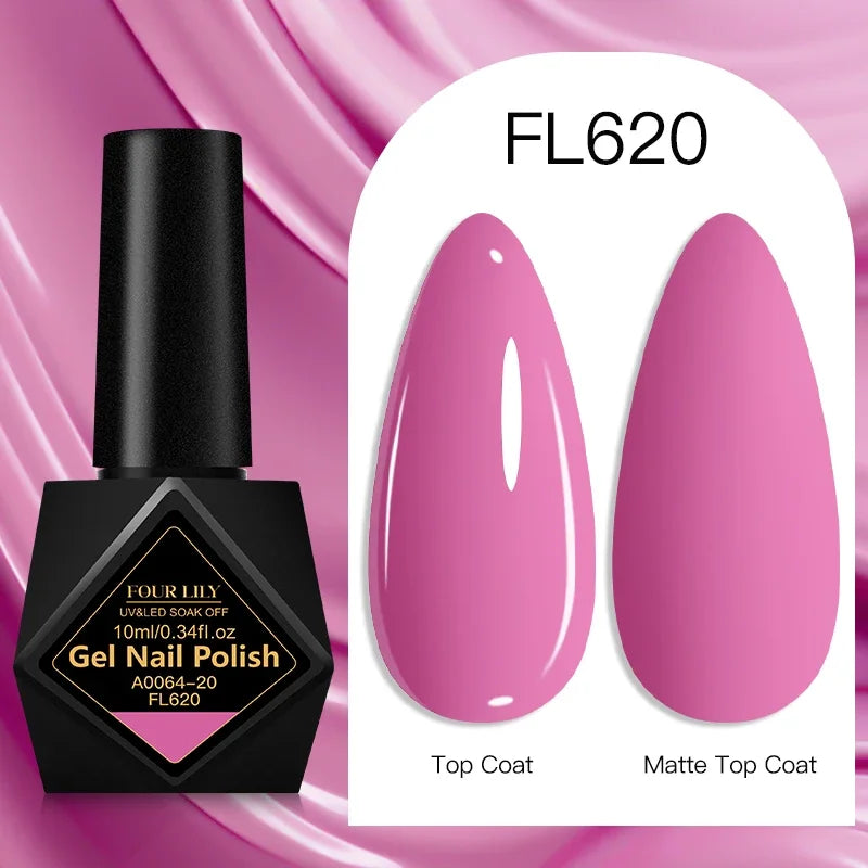 Four Lily Gel Nail Polish — Long Lasting Semi-Permanent Manicure Set