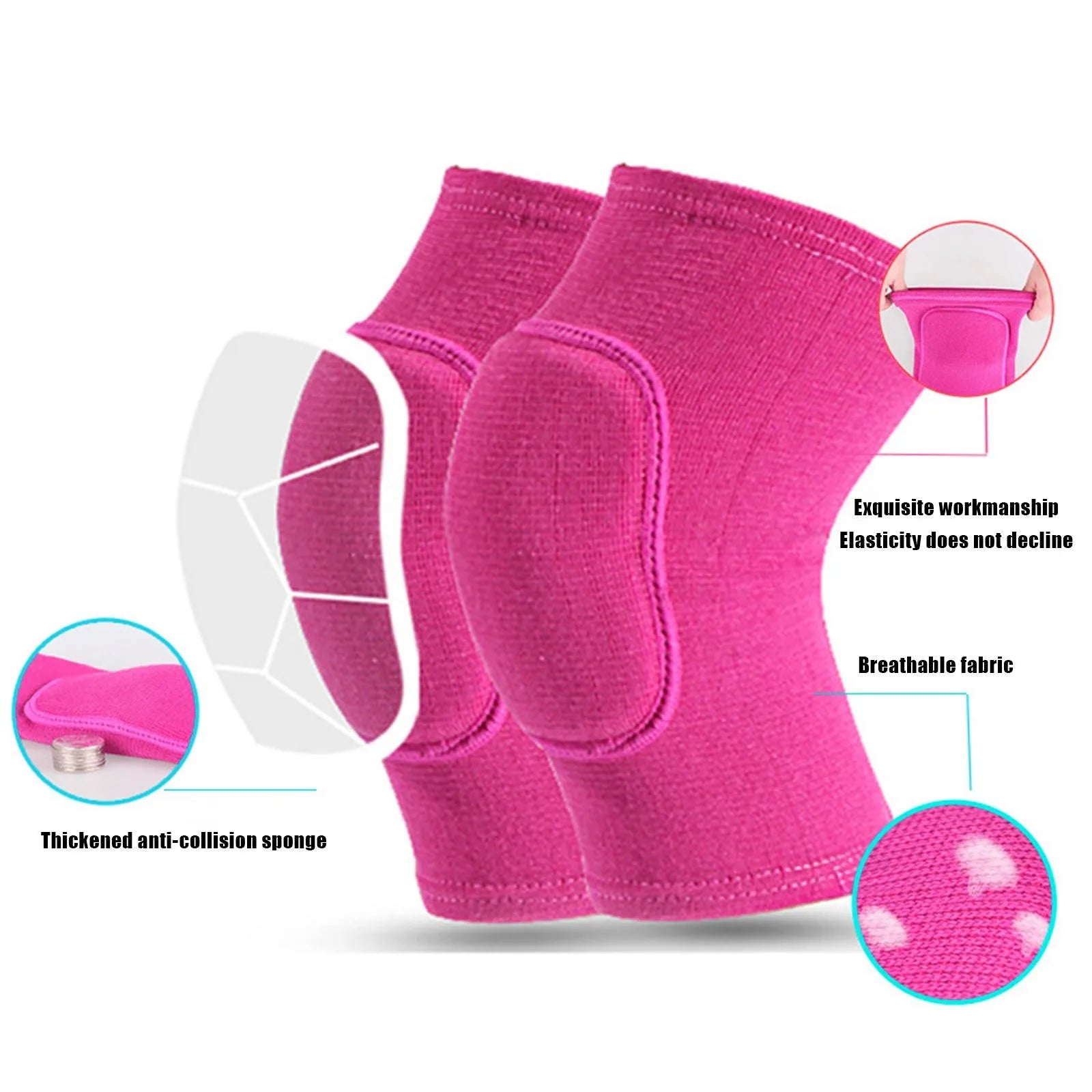 Compression Knee Pads — Elastic Support with Thickened Sponge Padding