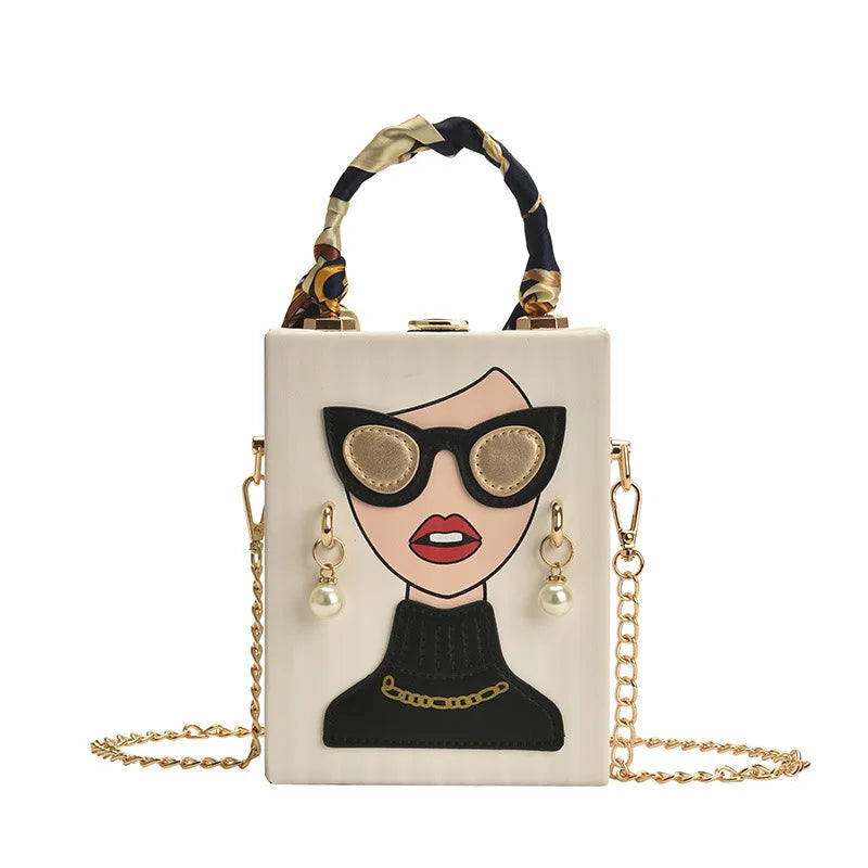 Permanently Leather Evening Bag — Luxury Box Clutch for Parties