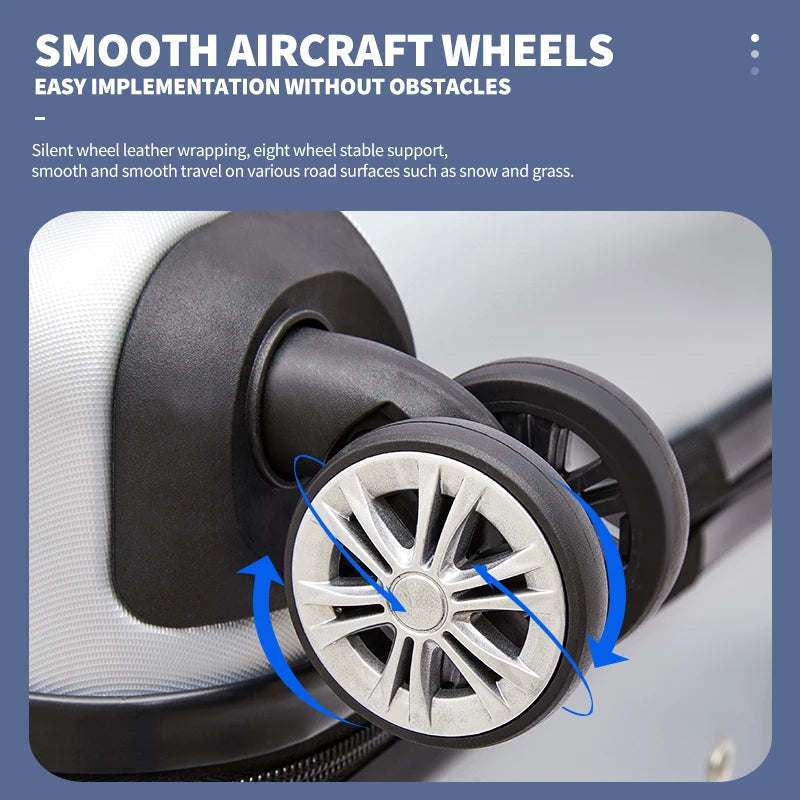 Oiwas Rolling Luggage Suitcase — Durable ABS Carry On Travel Trolley