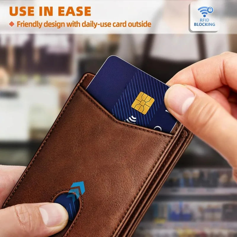 Multi-Function Business Card Holder — Slim Money Clip & Wallet
