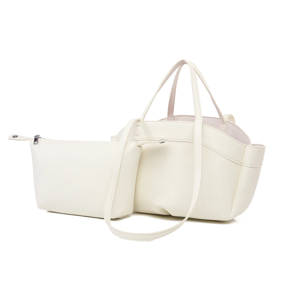 Structured Boat-Shaped Tote Bag — Elegant Handbag with Dual Carry Styles