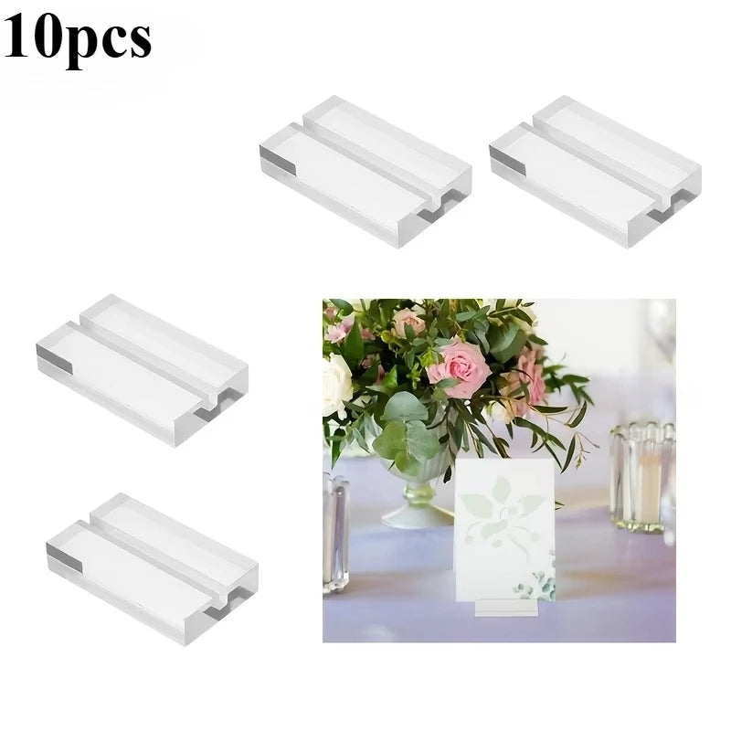 Clear Acrylic Sign Holder — Transparent Display Stand for Weddings & Events