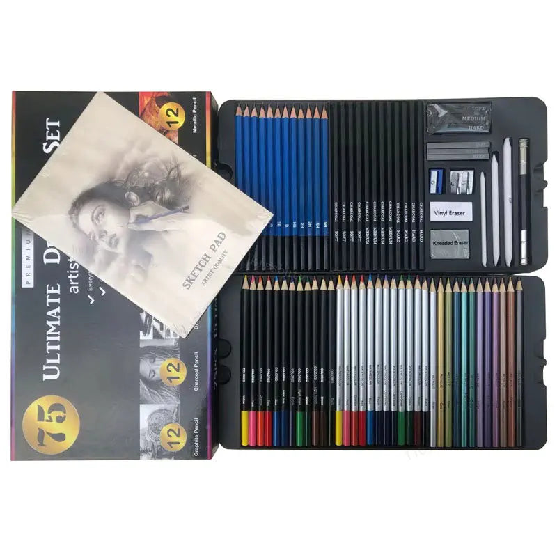 kissbuty Professional Sketching Pencil Set — Comprehensive Art Kit for Artists