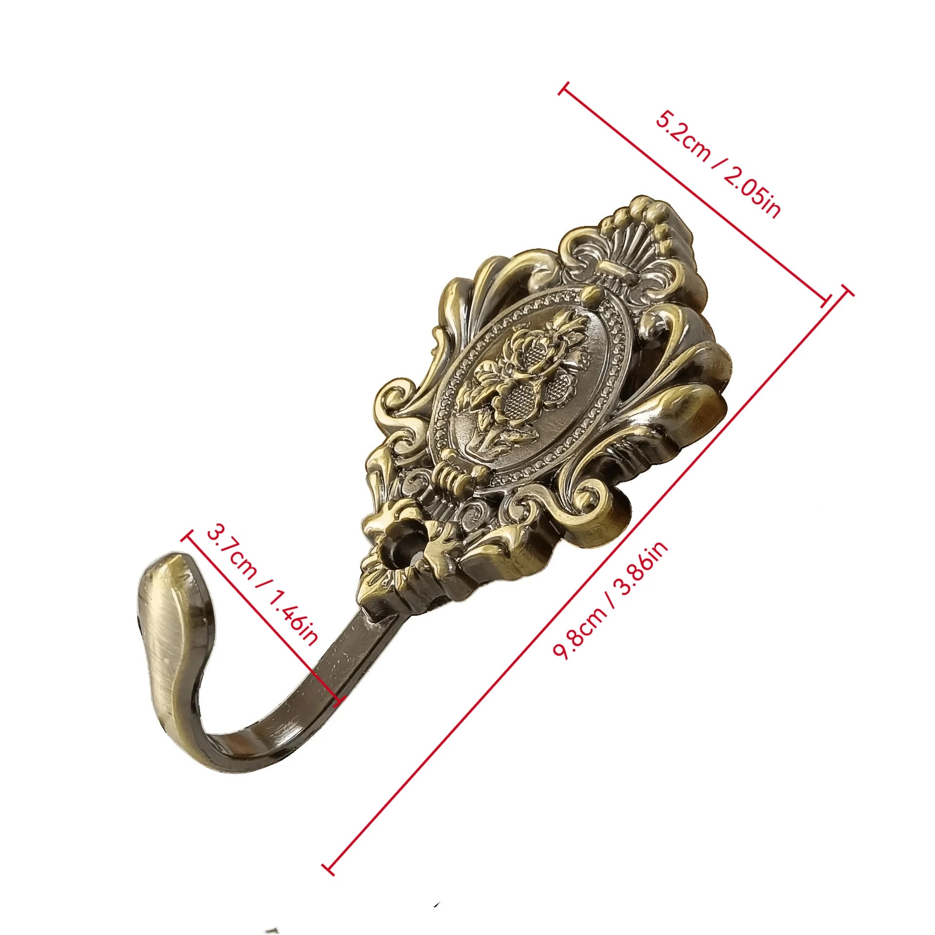 Decorative Zinc Alloy Hooks — Versatile European Style for Curtains and Coats