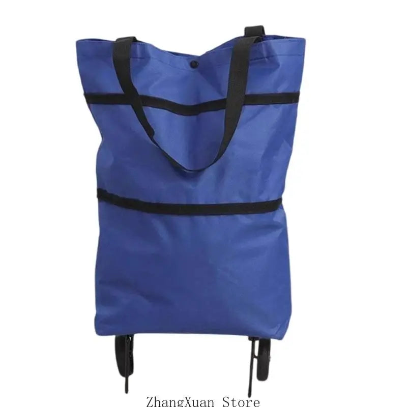 Foldable Wheeled Shopping Cart — Reusable Market Bag for Groceries