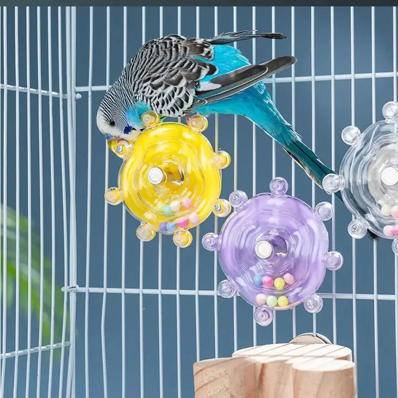 Interactive Rotating Bird Toy — Treat Dispenser for Mental Stimulation